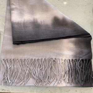 Cashmere ombre tie dye shawl scarf wrap in shades of gray
